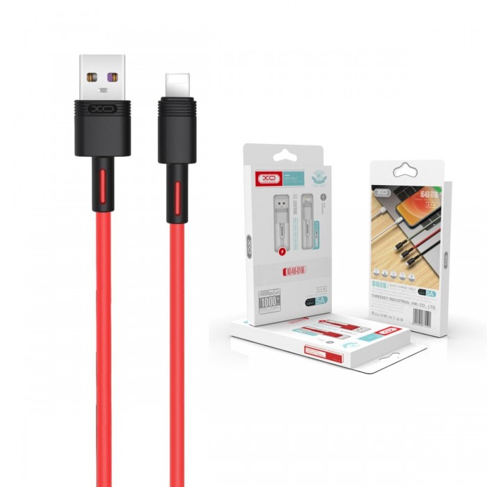 Καλώδιο Γρήγορης Φόρτισης USB Σε Lighting 5A 1m Κόκκινο XO NB166