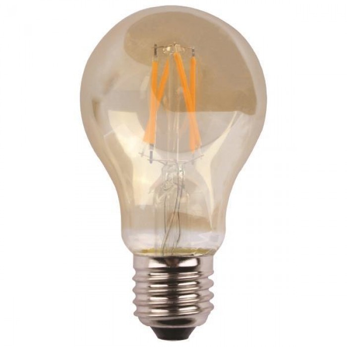 Λάμπα Led, E27, 7W, 2400K, 806lm, Dimmable, Crossed Filament, Gold Glass 