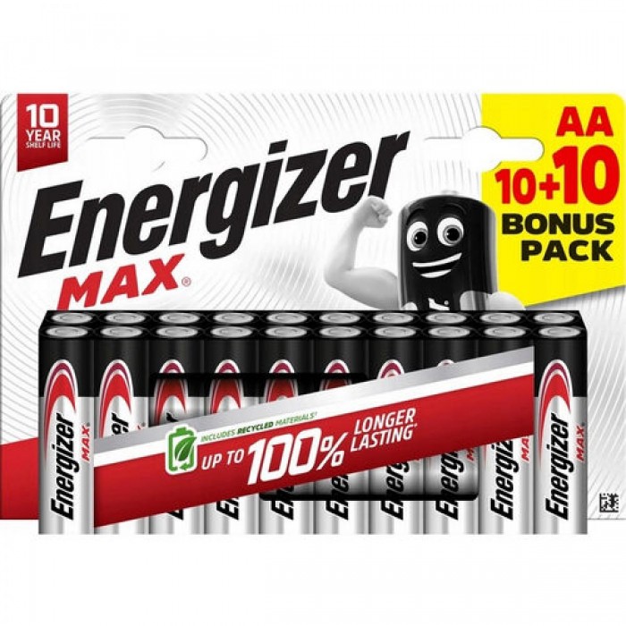 Energizer Max Αλκαλικές Μπαταρίες AA B20 Energizer Max Αλκαλικές Μπαταρίες AA B20