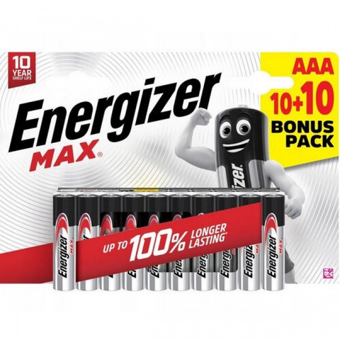 Energizer Max Αλκαλικές Μπαταρίες AAA B20 Energizer Max Αλκαλικές Μπαταρίες AAA B20