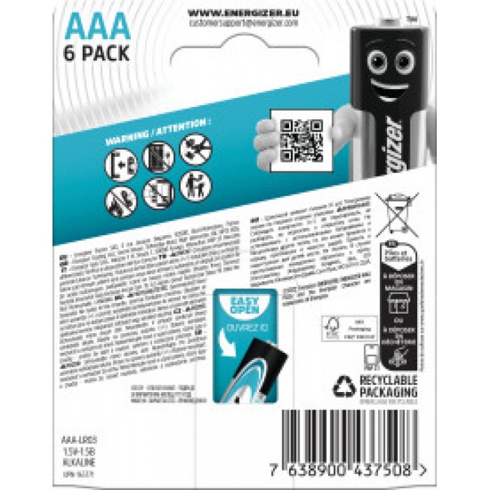 Energizer Max Plus Αλκαλική Μπαταρία AAA 6 Τεμαχίων