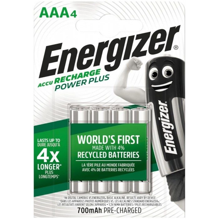 Energizer Επαναφορτιζόμενη AAA 700mAh (4τμχ) Energizer Επαναφορτιζόμενη AAA 700mAh (4τμχ)