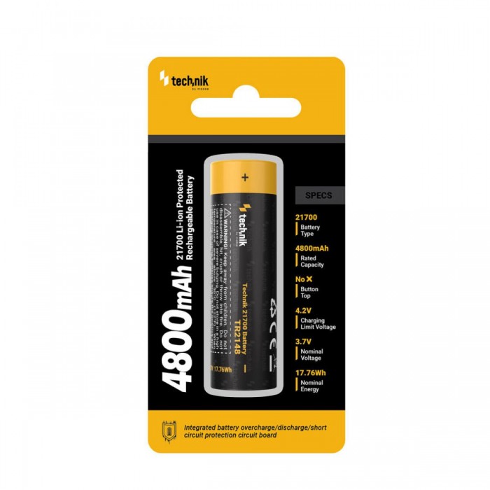 Technik Επαναφορτιζόμενη Μπαταρία 21700 TR2148 4800mAh 3.7V B1 Technik Επαναφορτιζόμενη Μπαταρία 21700 TR2148 4800mAh 3.7V B1