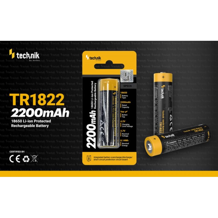 Technik Επαναφορτιζόμενη Μπαταρία 18650 TR1822 2200mAh 3,7V B1