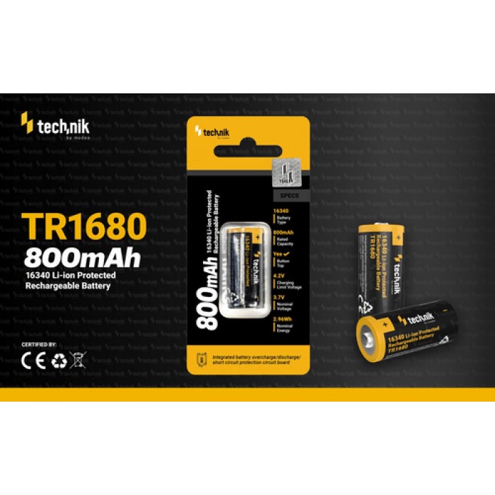Technik Επαναφορτιζόμενη Μπαταρία 16340 RCR123 TR1680 800mAh 3,7V B1