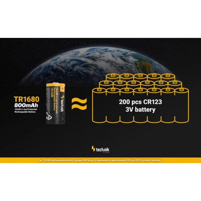Technik Επαναφορτιζόμενη Μπαταρία 16340 RCR123 TR1680 800mAh 3,7V B1