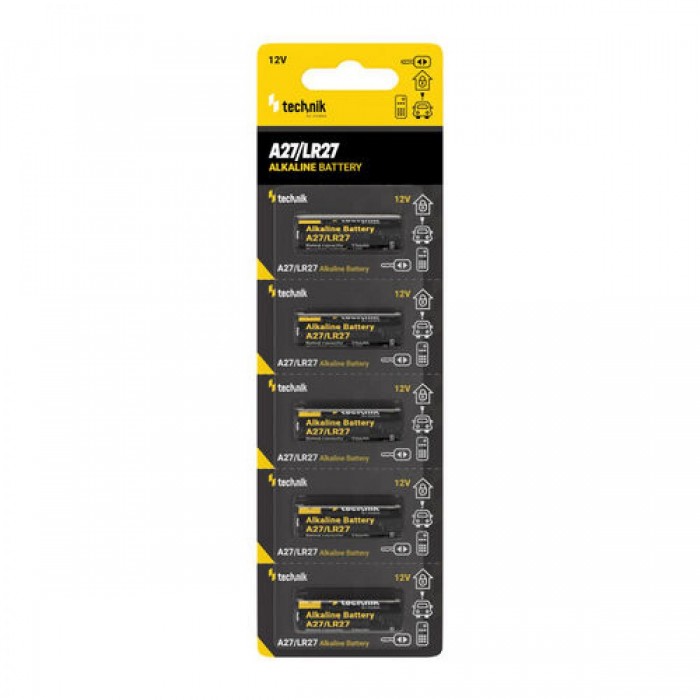 Technik Platinum Alkaline Alarm Battery LR27 MN27 A27 V27A 12V B5 Technik Platinum Alkaline Alarm Battery LR27 MN27 A27 V27A 12V B5