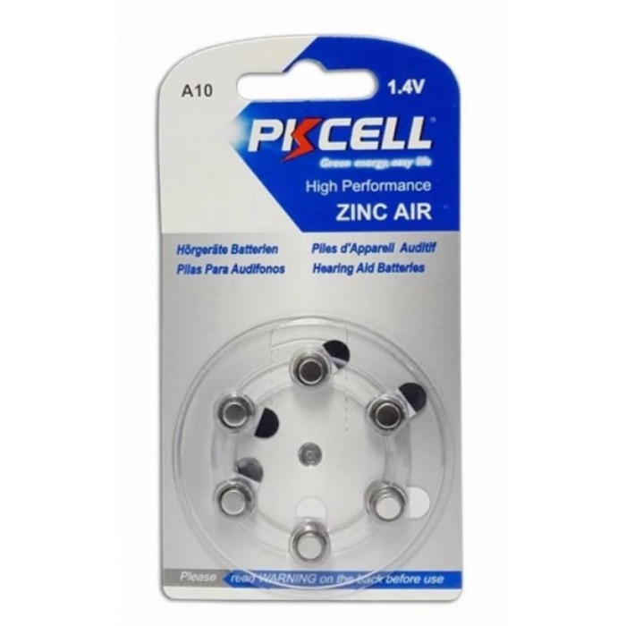 Pkcell 1.4V Zinc Air Μπαταρίες Ακουστικών Βαρηκοΐας A10 6τμχ Pkcell 1.4V Zinc Air Μπαταρίες Ακουστικών Βαρηκοΐας A10 6τμχ