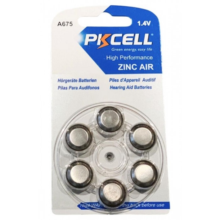 Pkcell 1.4V Zinc Air Μπαταρία Ακουστικών Βαρηκοΐας A675 6τμχ Pkcell 1.4V Zinc Air Μπαταρία Ακουστικών Βαρηκοΐας A675 6τμχ