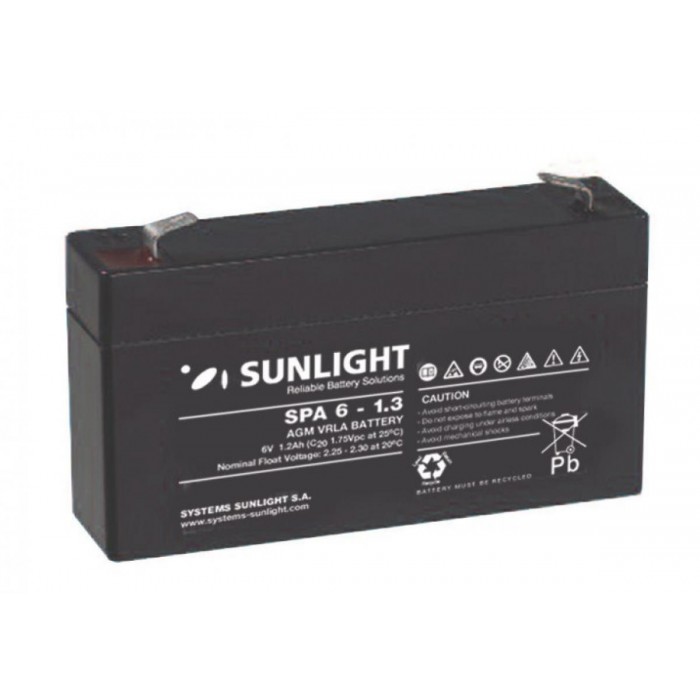 Sunlight Μολύβδου 6V 1.3A Sunlight Μολύβδου 6V 1.3A