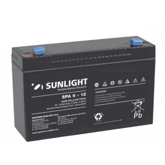 Sunlight Μολύβδου 6V.12A Alarm Sunlight Μολύβδου 6V.12A Alarm
