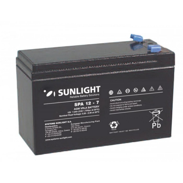 Sunlight Μολύβδου 12V 7A(4.8mm)(F1) Sunlight Μολύβδου 12V 7A(4.8mm)(F1)