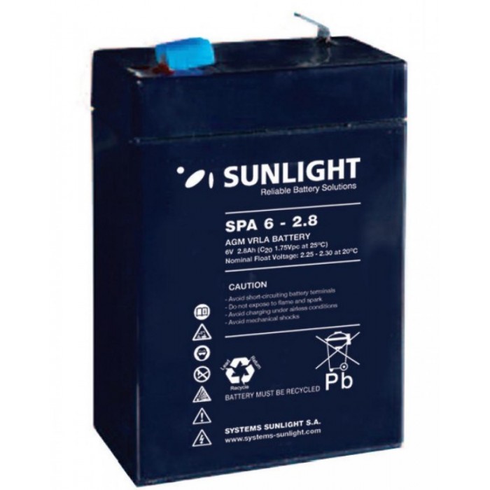 Sunlight Μολύβδου 6V 2.8A Sunlight Μολύβδου 6V 2.8A