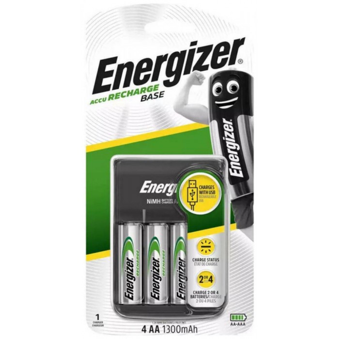Energizer Base Φορτιστής Μπαταριών Ni-MH με 4 x R6/AA Μπαταρίες 1300 mAh Energizer Base Φορτιστής Μπαταριών Ni-MH με 4 x R6/AA Μπαταρίες 1300 mAh
