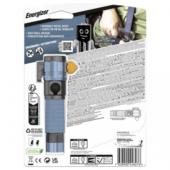 Energizer Επαναφορτιζόμενος Φακός Χειρός Αυτοκινήτου με Αξεσουάρ Προστασίας 500lm
