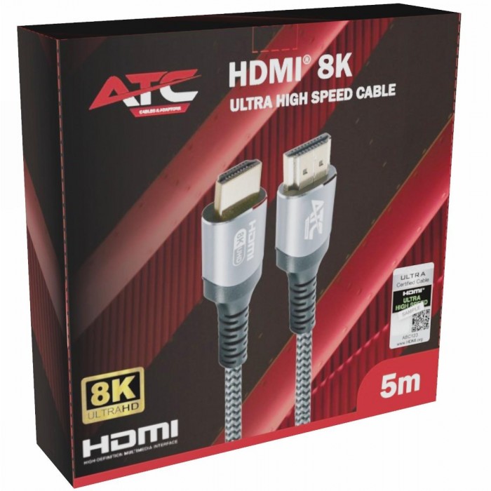 ATC HDMI 2.1V 8K Premium Καλώδιο 60Hz 5m ATC HDMI 2.1V 8K Premium Καλώδιο 60Hz 5m
