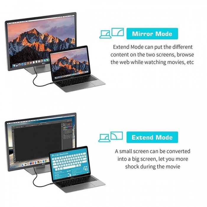 Καλώδιο Type C σε 4K 60hz DP 1,8m Καλώδιο Type C σε 4K 60hz DP 1,8m