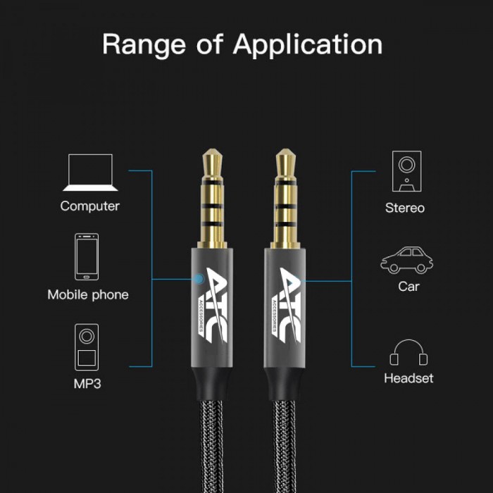 ATC HQ 3.5mm 4 Pin M/M Cable 1.5m ATC HQ 3.5mm 4 Pin M/M Cable 1.5m
