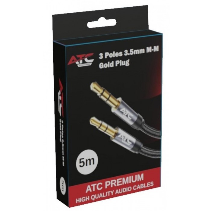 Cable ATC HQ 3.5mm Male / Male 5m Cable ATC HQ 3.5mm Male / Male 5m