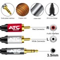 ATC HQ 3.5mm M/ 2 X RCA Cable 5m ATC HQ 3.5mm M/ 2 X RCA Cable 5m