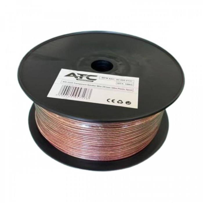 ATC-2225 Στροφείο Καλώδιο Ήχου Διαφανές 2x1mm 100m ATC-2225 Στροφείο Καλώδιο Ήχου Διαφανές 2x1mm 100m