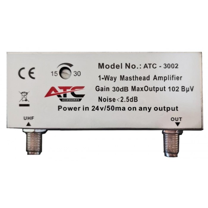 ATC Ενισχυτής Ιστού 30dB ATC-3002 5G LTE700 (24Volt) ATC Ενισχυτής Ιστού 30dB ATC-3002 5G LTE700 (24Volt)