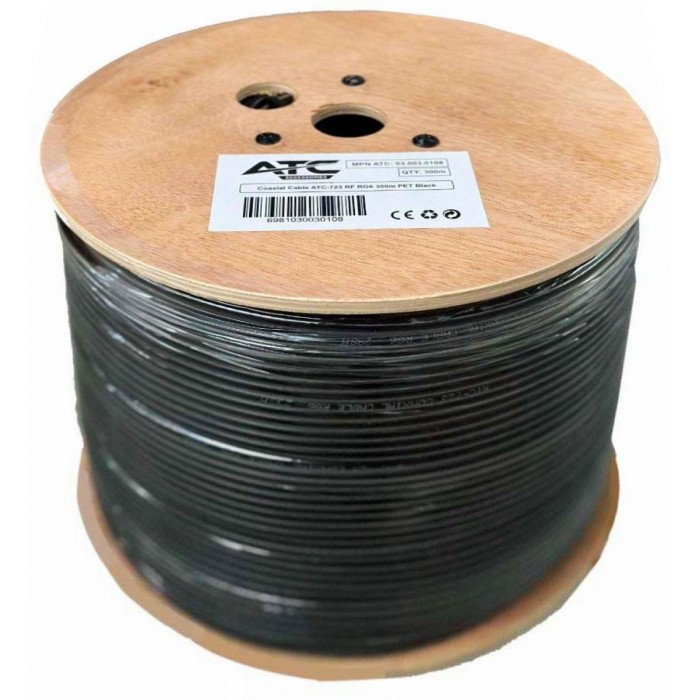 ATC Στροφείο RF ATC-723 RG6 300μ PET Μαύρο ATC Στροφείο RF ATC-723 RG6 300μ PET Μαύρο