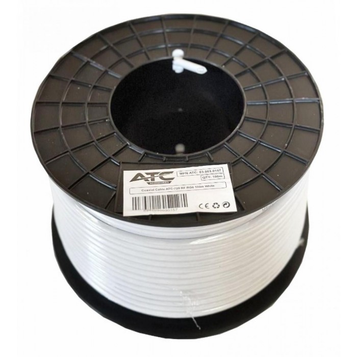 ATC Στροφείο RF ATC-720 RG6 100m Λευκό ATC Στροφείο RF ATC-720 RG6 100m Λευκό