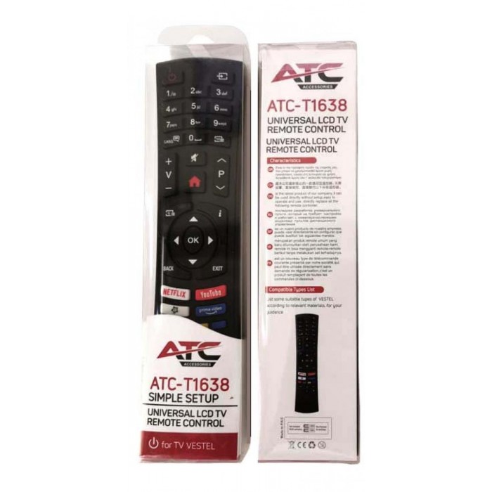 ATC T-1638 Τηλεχειριστήριο Universal για Vestel ATC T-1638 Τηλεχειριστήριο Universal για Vestel