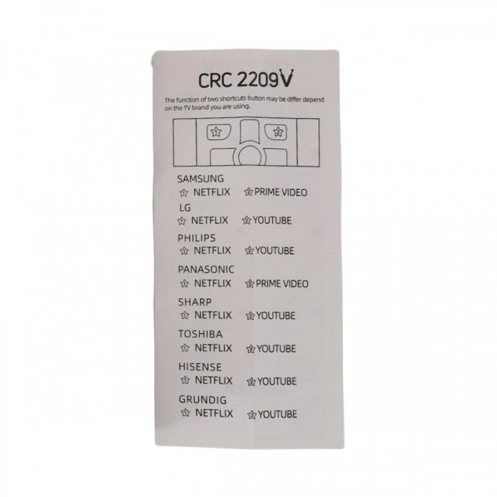 ATC Τηλεχειριστήριο Universal για LCD TVs CRC-2209V 9in1 ATC Τηλεχειριστήριο Universal για LCD TVs CRC-2209V 9in1