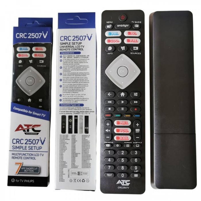 ATC Τηλεχειριστήριο για Philips Smart TVs CRC-2507V SMASH