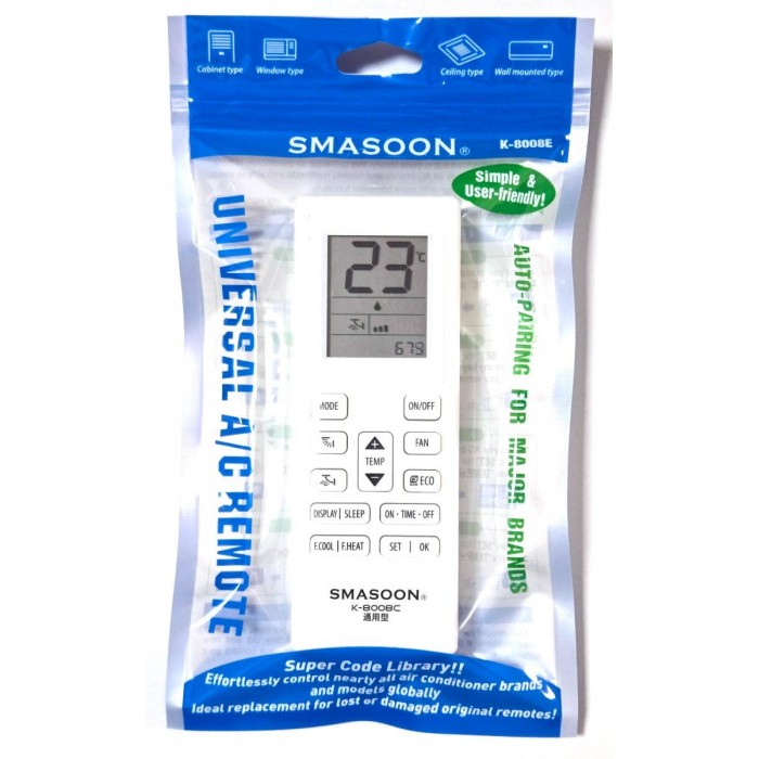 SMASOON K-8008E Universal Τηλεχειριστήριο Κλιματισμού Ροζ