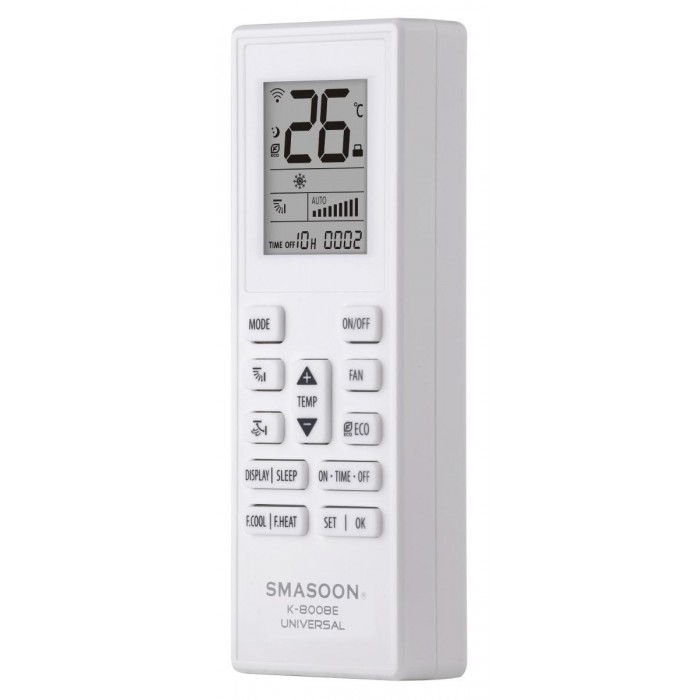 SMASOON K-8008E Universal Τηλεχειριστήριο Κλιματισμού Λευκό
