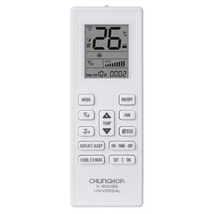 SMASOON K-8008E Universal Τηλεχειριστήριο Κλιματισμού Λευκό
