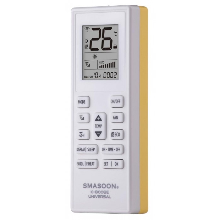 SMASOON K-8008E Universal Τηλεχειριστήριο Κλιματισμού Κίτρινο