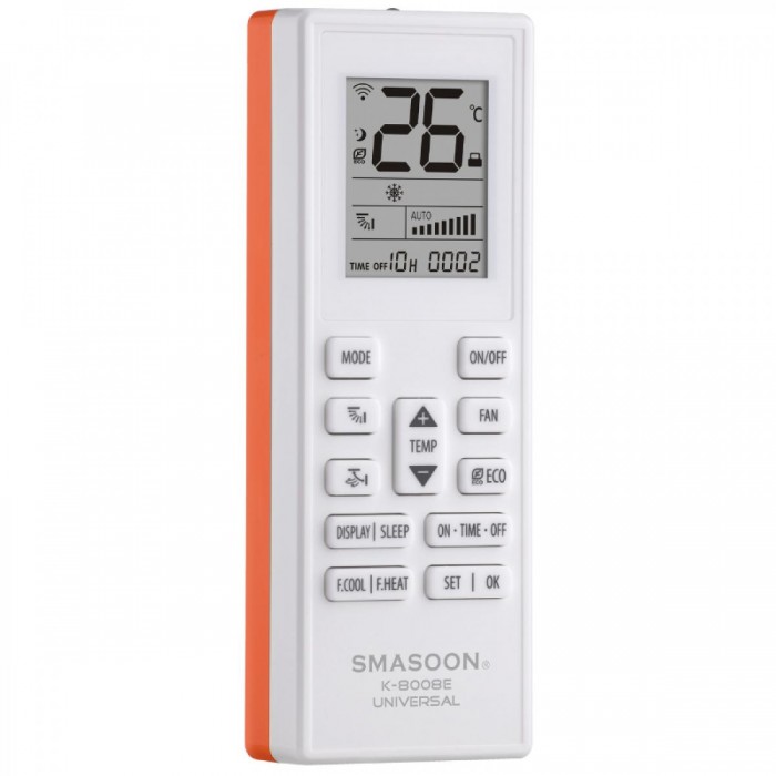 SMASOON K-8008E Universal Τηλεχειριστήριο Κλιματισμού Πορτοκαλί SMASOON K-8008E Universal Τηλεχειριστήριο Κλιματισμού Πορτοκαλί