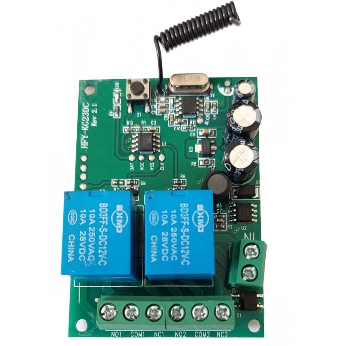 Δικάναλος Δέκτης Εντολών KIT Με 2 Κοντρόλ KG1285V (12V εως 85V)