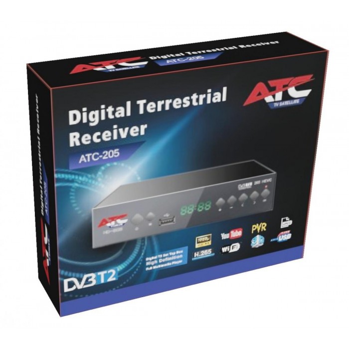ATC Επίγειος Δέκτης ATC HD-205 T2 H.265 ATC Επίγειος Δέκτης ATC HD-205 T2 H.265