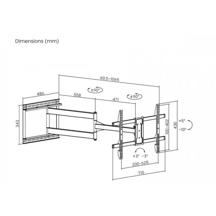ATC-8463XL Βάση Τηλεόραση με Βραχίονα για 43 ATC-8463XL Βάση Τηλεόραση με Βραχίονα για 43