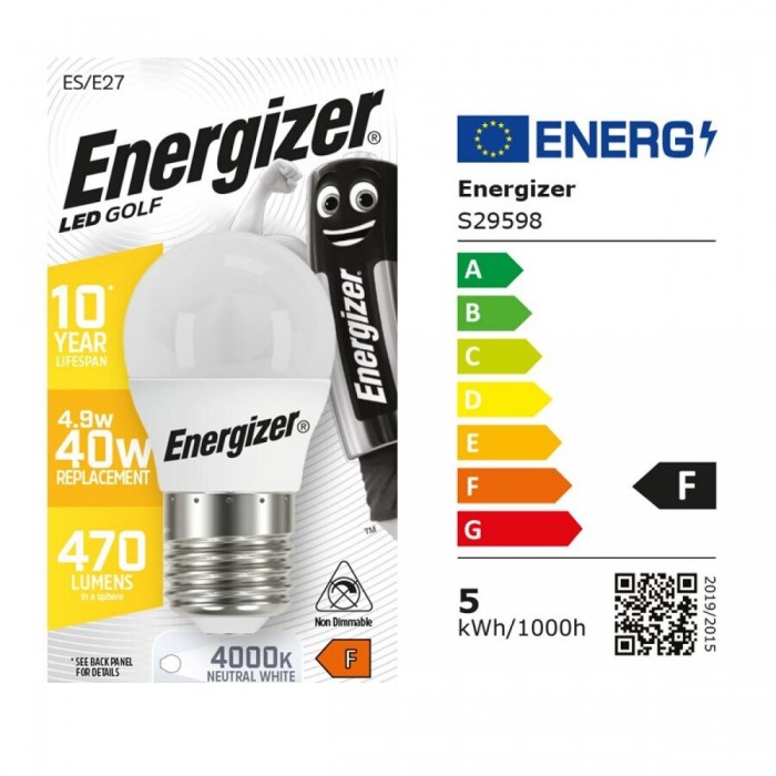 Energizer BEC Mini Σφαιρική Λάμπα LED OPAL 4.9W E27 470lm 4000K Energizer BEC Mini Σφαιρική Λάμπα LED OPAL 4.9W E27 470lm 4000K