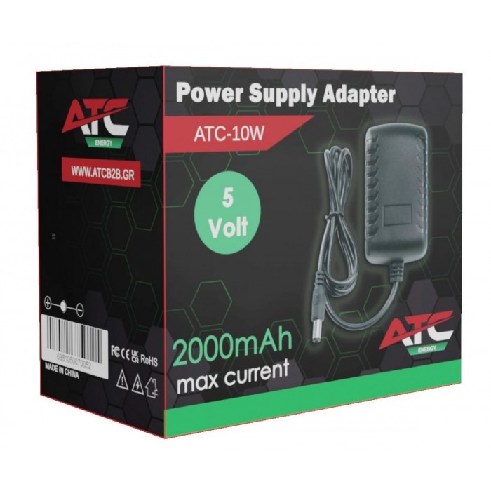 ATC Τροφοδοτικό 10W 5V 2A 5.5 x 2.1mm