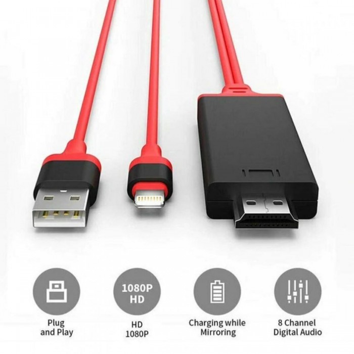 ATC Adapter Lightning to HDMI M/M Red ATC Adapter Lightning to HDMI M/M Red