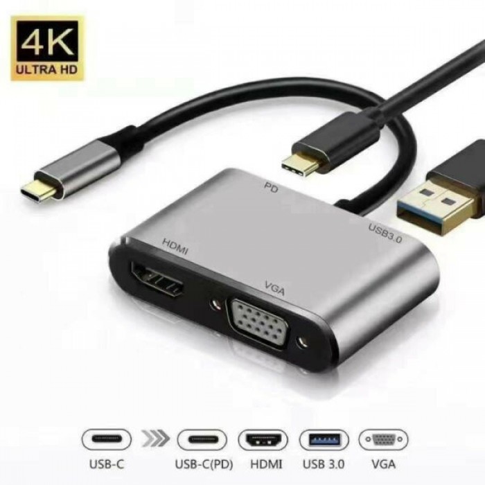 Μετατροπέας 4in1 HDMI VGA USB3.0 PD Μετατροπέας 4in1 HDMI VGA USB3.0 PD