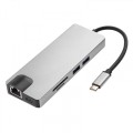 Μετατροπέας 8in1 USB C hub RJ45 HDMI USBx2 VGA SD TF USB3.0x2 Μετατροπέας 8in1 USB C hub RJ45 HDMI USBx2 VGA SD TF USB3.0x2