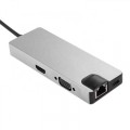 Μετατροπέας 8in1 USB C hub RJ45 HDMI USBx2 VGA SD TF USB3.0x2 Μετατροπέας 8in1 USB C hub RJ45 HDMI USBx2 VGA SD TF USB3.0x2