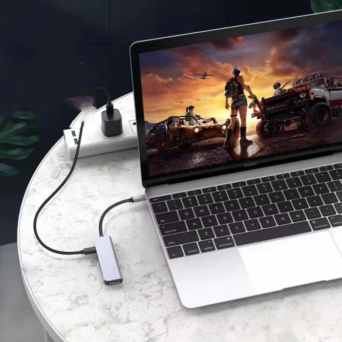 Αντάπτορας 5 σε 1 PD 100W Type-C HDTV USB2.0/3.0 4K 30HZ