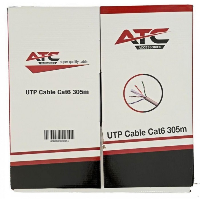 ATC Στροφείο Δικτύου ATC-613 UTP CAT6 305m Γκρί Εσωτερικό ATC Στροφείο Δικτύου ATC-613 UTP CAT6 305m Γκρί Εσωτερικό