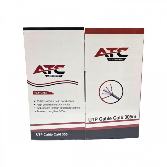 ATC-635 UTP CAT6 Στροφείο Εσωτερικού Χώρου με Χαλκό Γκρι PVC 305m ATC-635 UTP CAT6 Στροφείο Εσωτερικού Χώρου με Χαλκό Γκρι PVC 305m