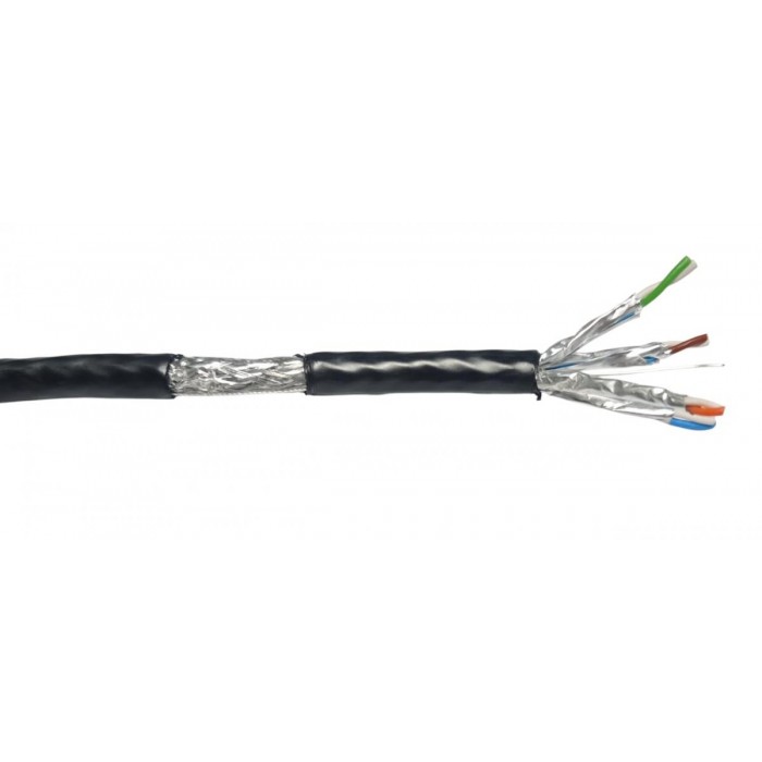 ATC-117 Στροφείο SFTP CAT7 CCA με PE Περίβλημα Μαύρο 100m