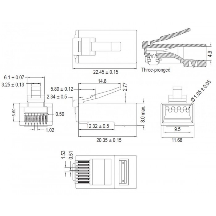 Goobay Φις Δικτύου RJ45 CAT 6 UTP χωρίς Θωράκιση 93828 Goobay Φις Δικτύου RJ45 CAT 6 UTP χωρίς Θωράκιση 93828